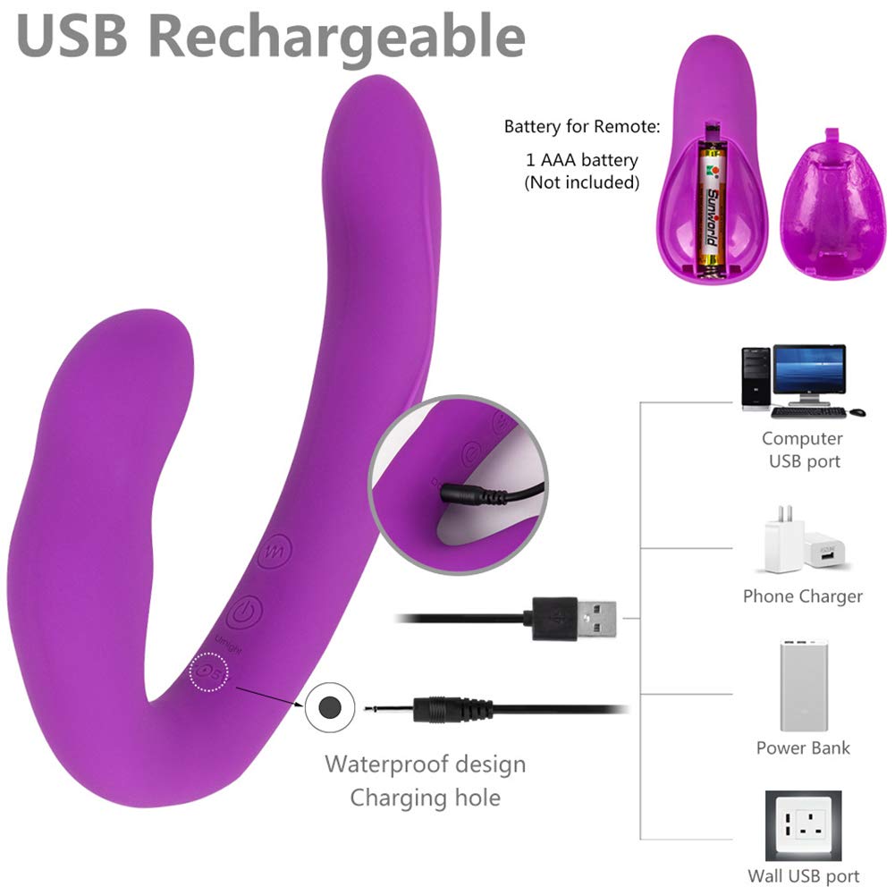 Vibratore a doppio dildo erotico dildo con telecomando, silicone, stimolatore del clitoride giocattolo sesso anale, doppio ciambella e 9 livelli di vibrazion sessuale per donne lesbiche coppia