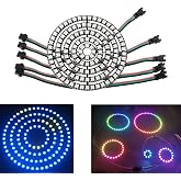 Sparkleiot 128 Bits WS2812 Addressable LED Ring with SM2.54-3P Wire, DC5V WS2812B 5050 RGB LED with Built-in Drivers Pixels Individual Controlling for Arduino Pi ESP8266 ESP32 Nodemcu (128 bits)