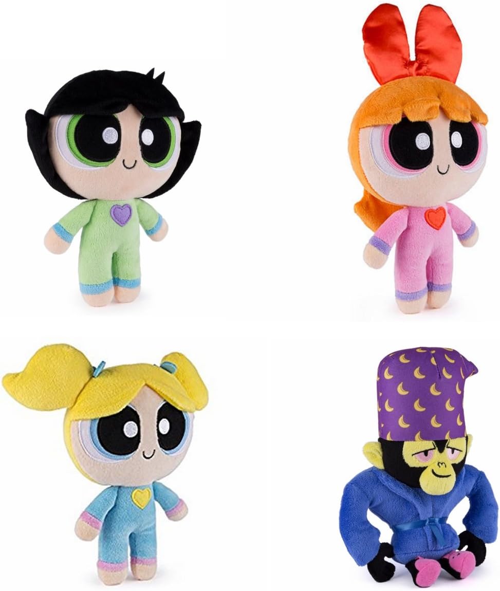 Powerpuff Girls Blossom Bubbles Buttercup MoJo JoJo Plush Doll Figure