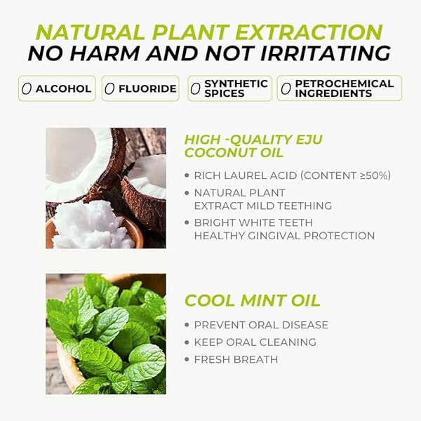 COCONUT OIL PULLING ALCOHOL FREE MOUTHWASH FOR FRESH BREATH, WHITE TEETH & HEALTHY TEETH & GUMS