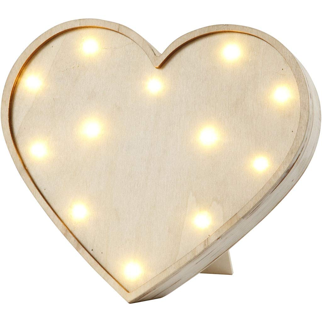 Creativ Company 56166 Light Decoration Figure Suitable For Use In Indoor 12lámpara (S) LED Wood – Decorative lighting (12 (S), LED Lamp, Gold, Light Decoration Figure, Wood, Plywood)