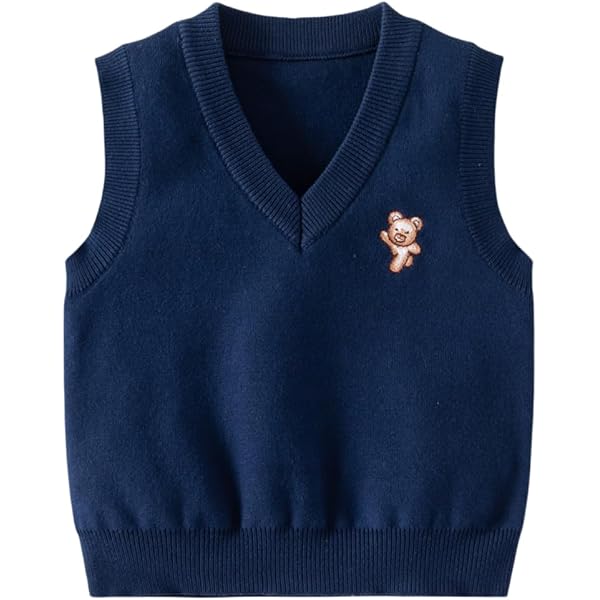 Amazon.com: Baby Boys Solid Color V-Neck Sleeveless Teddy Bear