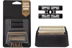COLORSKI Professional Shaver Shaper Replacement Super Close Gold Foil and Cutter Bar Assembly, Super Close Shaving for Professional Barbers and Stylists,Compatible with Wahl 5 Star Series Model 7043（Gold）