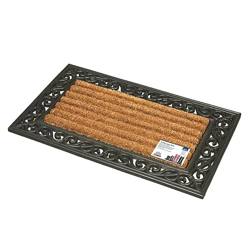JVL Dirt Angel Machine Washable Barrier Door Mat, Microfibre, Caramel