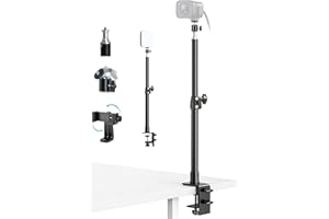 AceTaken Webcam Holder with Table Clamp Compatible with Logitech StreamCam C920x Brio C922x C930e C925e C615 Webcams and Ligh