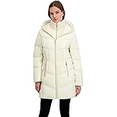 Laundry by Shelli Segal womens Quilted Puffer Flare Jacket– Winter Coat With Faux Fur Bib Collar & Hood