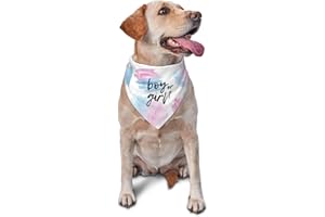 vercosee He Or She What Will It Be? Gender Reveal/Baby Announcement Dog Bandana,Pet Neckerchief for Pets Daily Wear Photo Prop Party Supplies (Color Block)