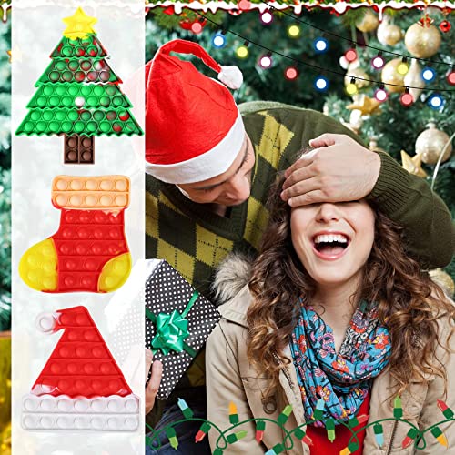 Hasoar 3 Pack Christmas Fidget Toys Set, Sensory Fidget Packs Christmas