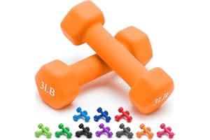 Portzon Weights Dumbbells 10 Colors Options Compatible with Set of 2 Neoprene Dumbbells Set,1-15 LB, Anti-Slip, Anti-roll, Hex Shape