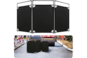 CRAGIEER 3 Panels Safety Barricade, 5.8FT Removable Foldable Security Gates Barrier with Heavy Duty PVC Frame, Black Color Easier to Identify, Barricade for Indoor and Outdoor Use(Black)