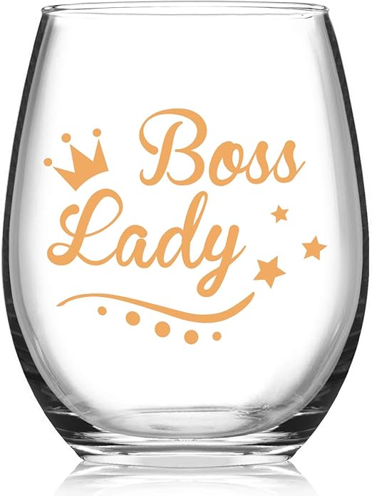 boss lady wine glass