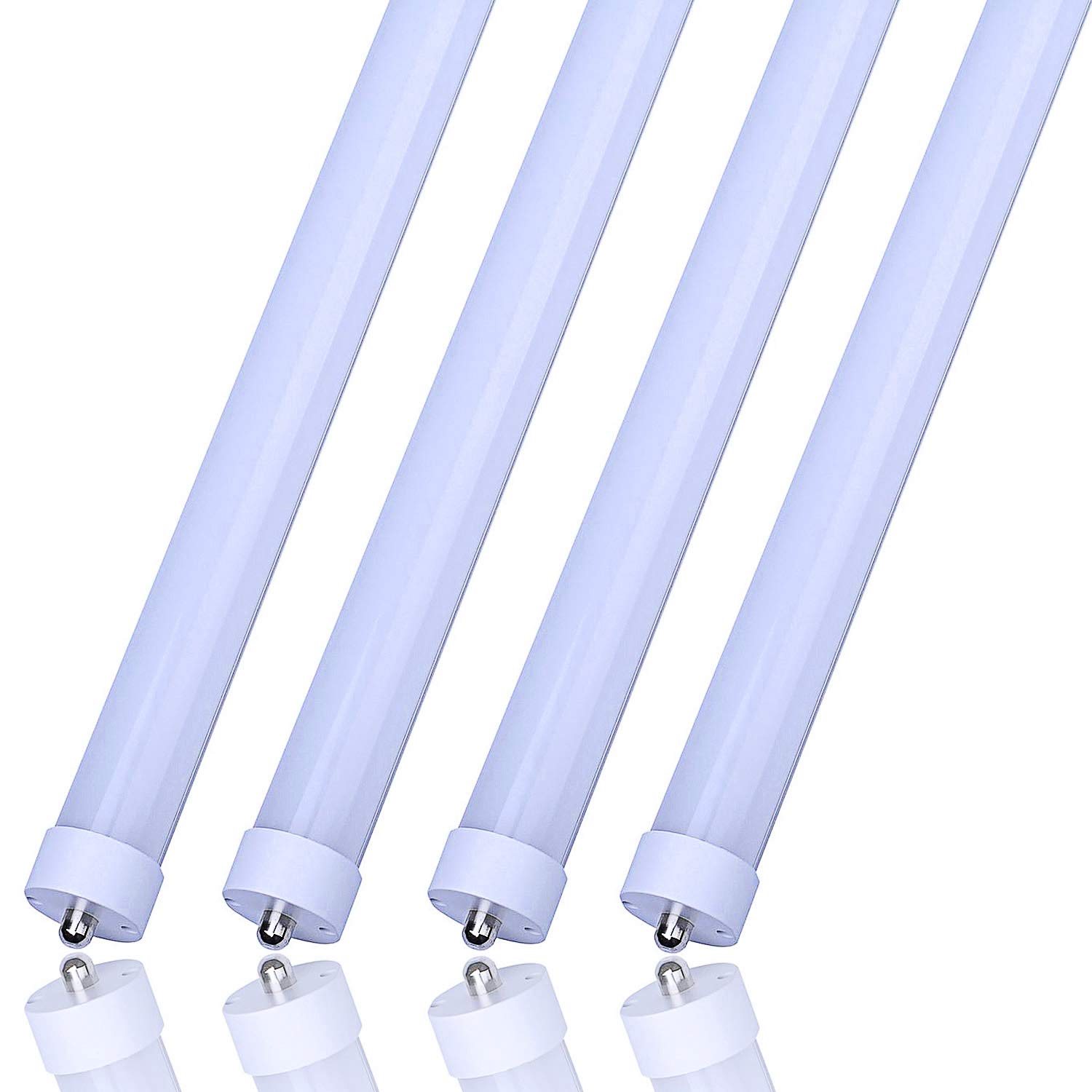 CNSUNWAY Lighting T8 T10 T12 LED Light Tube, 8ft, 45W (100W Equivalent), 6000K, 4500 Lumens, Frosted Cover, Dual-Ended Power, 8 Foot LED Bulbs for Fluorescent Light Bulbs Replacement(4-Pack)