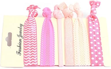 Amazon Com Knotted Elastic Hair Ties For Lady 5pcs Pack Dot Clothing