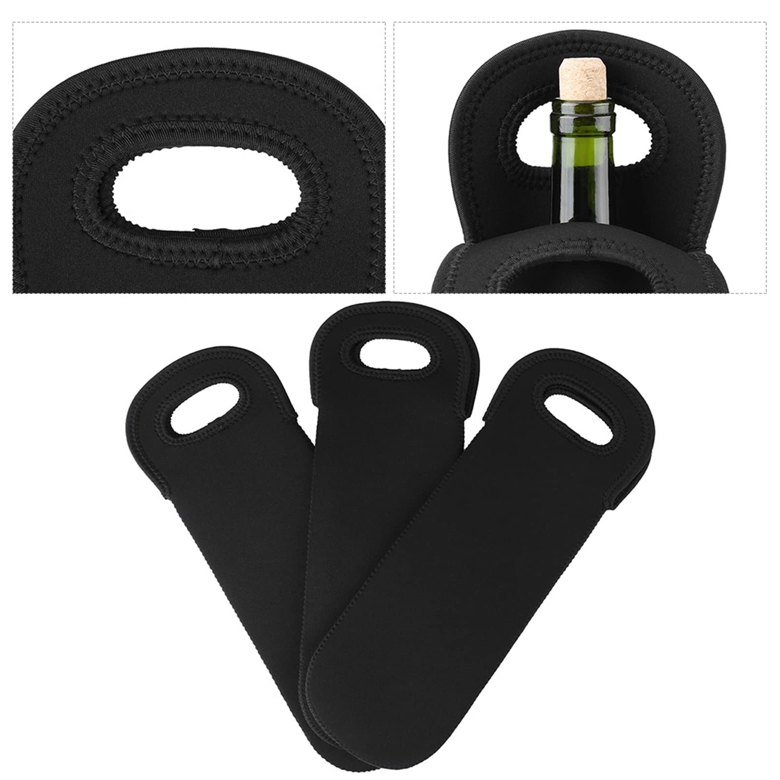 Pssopp 3pcs Wine Carrier Tote Bag, Neoprene Wine Cooler Bag Ideal for Single Red Wine Bottle Protection Keep Your 3pcs Cooler Fridge Planner Covers Undeniably Chic