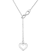 AM ANNIS MUNN Infinite Heart Necklace - 925 Sterling Silver Heart Necklaces for Women Gifts for Wife Women on Birthday Womens Jewelry Necklace