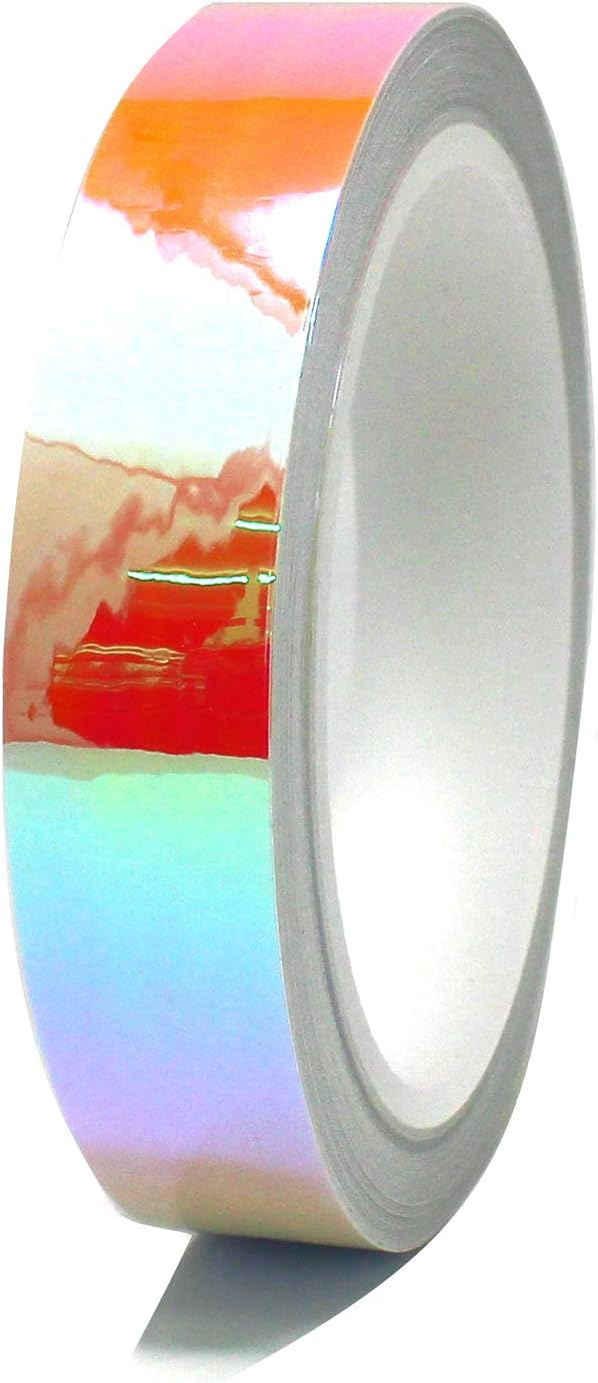 10 Metre Flip Flop Chrome Decorative Strips Craft Effect Foil Hologram Chameleon Car Motorcycle Model Making Adhesive Strips (FF1 Yellow/Red, 20 mm Width)
