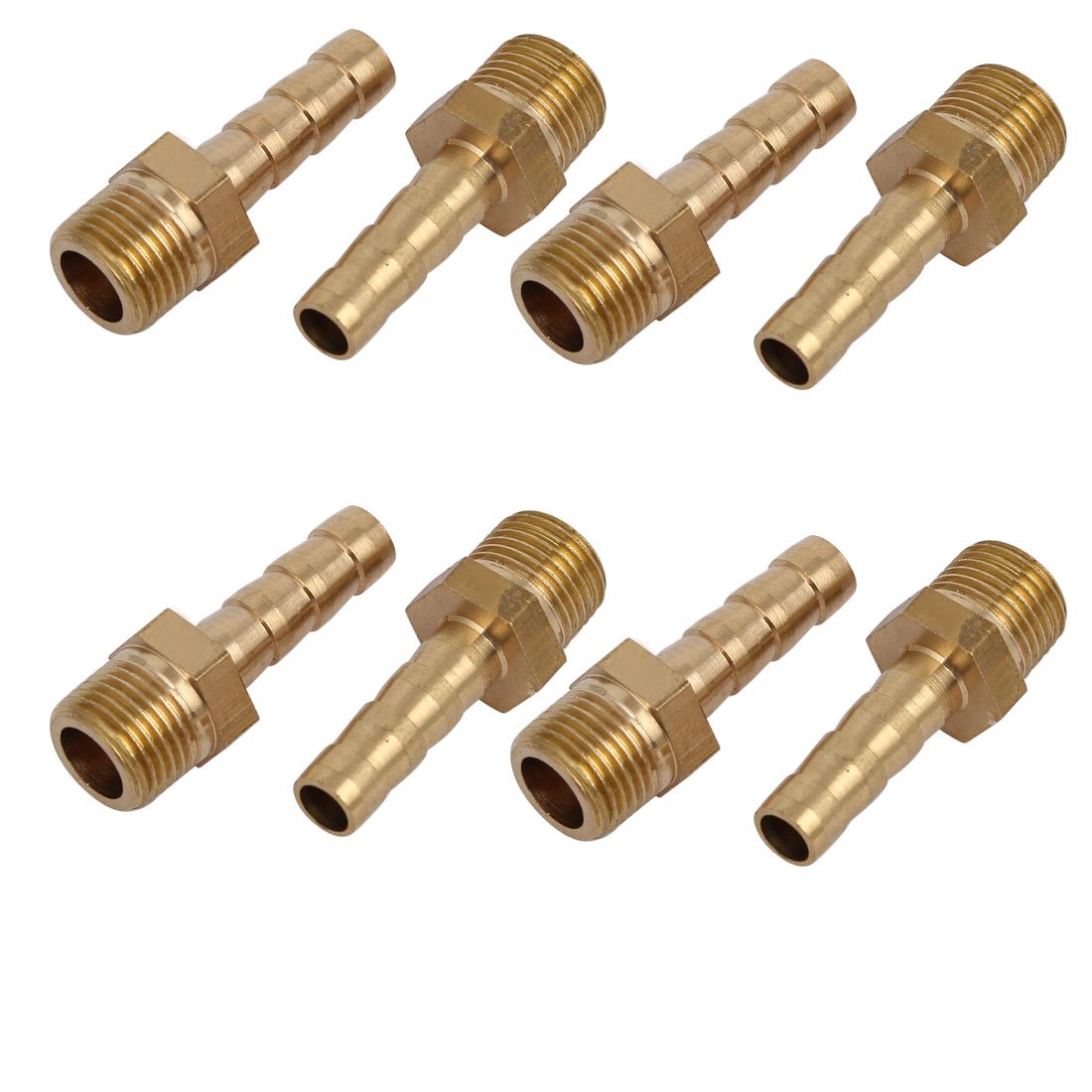 Sourcingmap 1/8BSP Male Thread 6mm Hose Barb Tubing Fitting Coupler Connector Adapter 8pcs