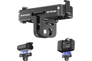 AMAZEAR Magnetic Quick Release Adapter Mount Accessory for Insta360 GO Ultra Camera, Aluminum Alloy Base Bracket with 1/4" Th