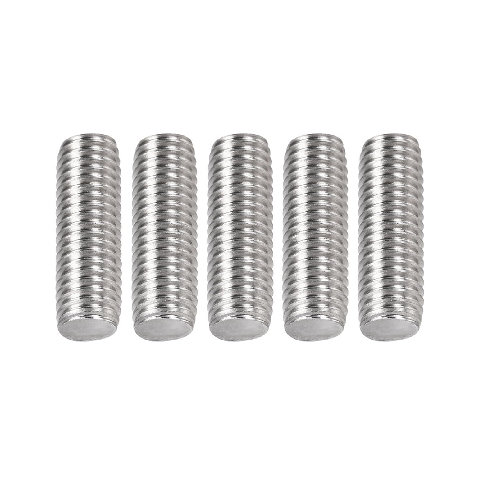 DTGN M10x1.5x30mm(DxPxL) Fully Threaded Rod - 5Pack - Good for Machinery - 304 Stainless Steel Right Hand Thread Rods Bar Studs - Silver
