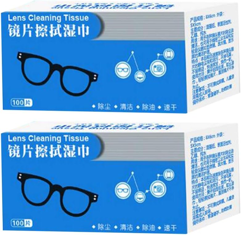 Tomaibaby 200pcs Lens and Glass Cleaning Wipes Portable Travel Cleaner for Glasses, Cell Phone,Camera ect