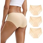 OEIOEI Seamless Underwear for Women Breathable No Show Panties Invisible Lightweight Briefs 3 Pack