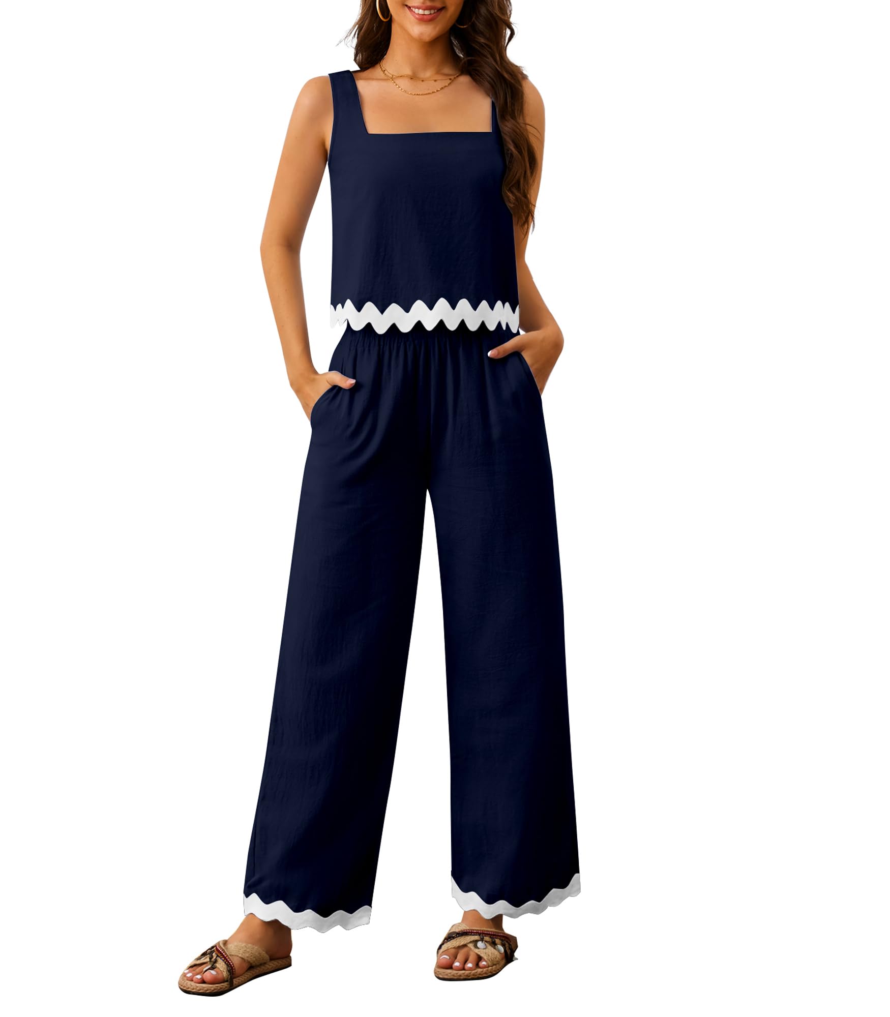 Tank Top&Wide-leg Trousers 2Pcs