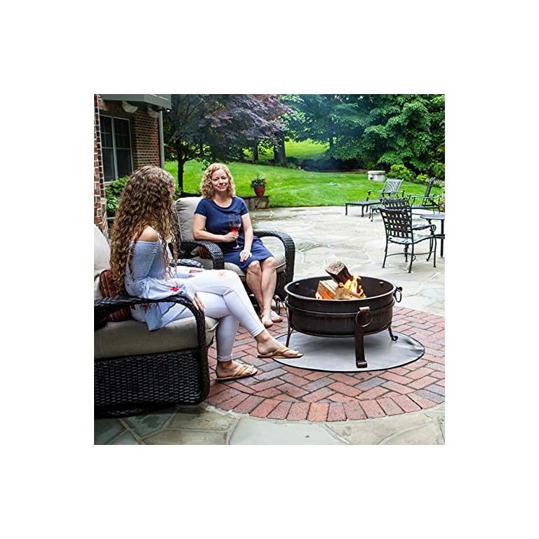 ROLOWAY Fire Pit Mat for Deck, (36 inch) Patio Fire Pit Pad, Fireproof