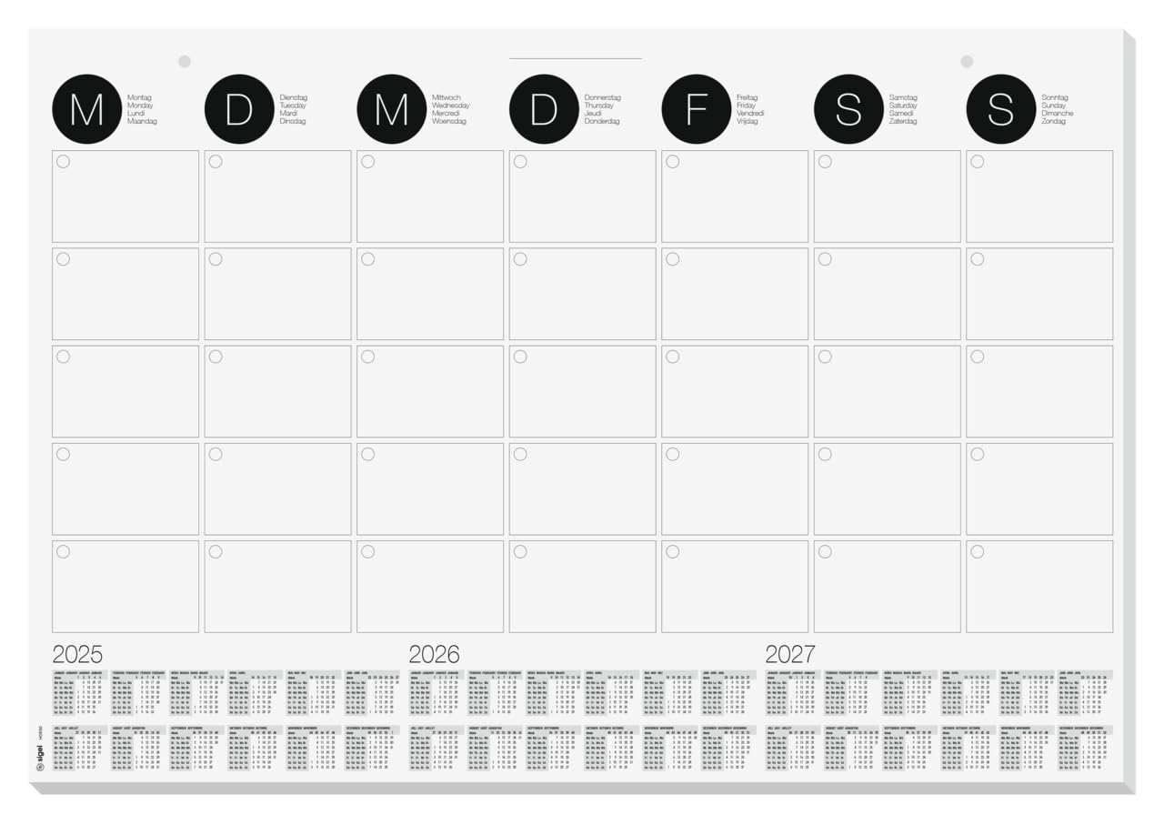 SIGEL HO550 Paper Desk Pad / Wall Calendar, with 3-year calendar, A2 (59.5 x 41 cm), design wall calendar, 120gsm, 12 sheets