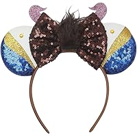 CLGIFT Diadema De Orejas De Minnie Con Velo, Luna De Miel Y Orejas