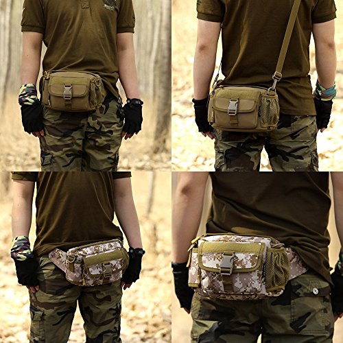 WOTOW Multi Functional Waist Pack, Military Single Shoulder Hip Belt