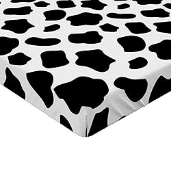 Ambesonne Cow Print Fitted Sheet, Cattle Skin