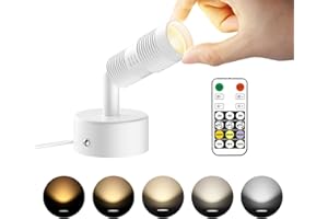 TuyuBEE Muti-Color Zoomable LED Spot Lights Indoor Uplighting with Remote & Timer, 5W Up Lights Indoor Dimmable Plant Spotlight Uplights Accent Lighting, Floor Spotlight Lamp - White