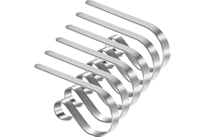 TAROSE Stocking Holders for Mantle, Christmas Stocking Holder Set of 6, Mantle Clip Fireplace Hooks Hanger for Christmas Party Decoration Supplies (Silver)