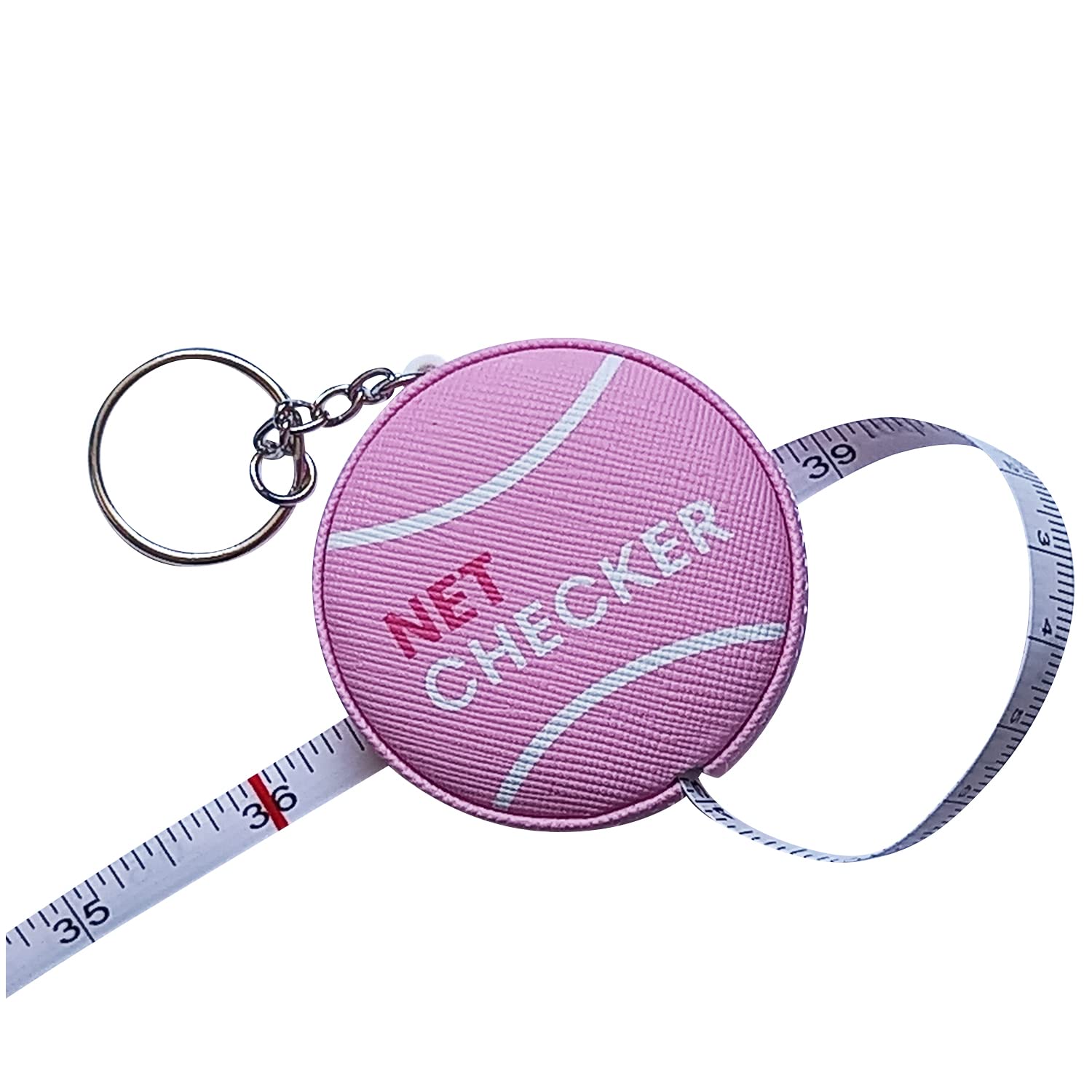 Scoring Right Net Checker Tennis Height measuring tape and keyring (Pink)