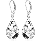 925 Sterling Silver Ghost Earrings for Women Halloween Bat Earrings Jewelry Gifts for Women