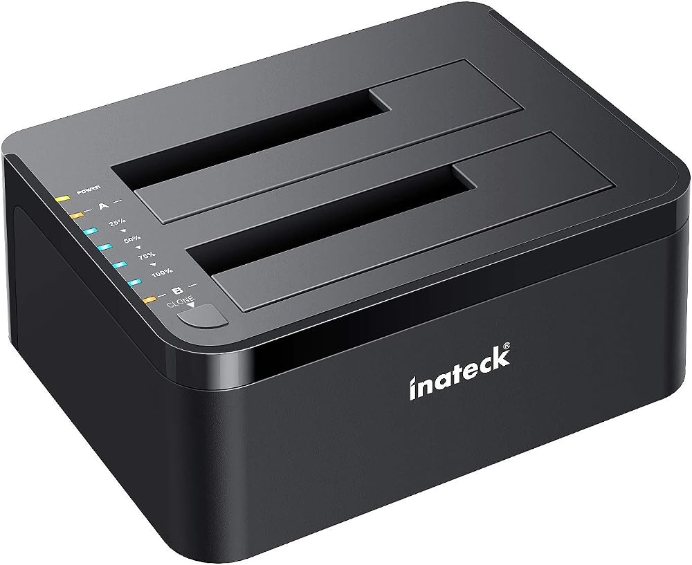 Inateck USB 3.0 Dual Bay HDD Docking Station SATA 2.5 3.5 Offline Clone UASP