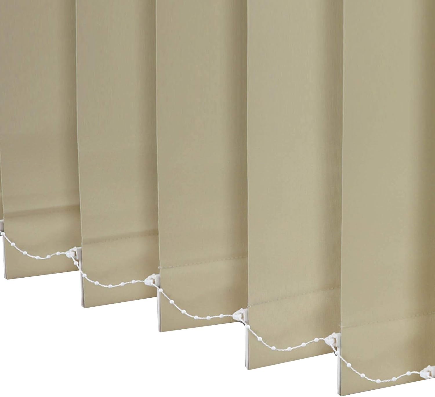 Beige 100 Blackout Vertical Blinds, Waterproof UV Protection Fabric