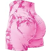 YEOREO Women High Waist Workout Yoga Gym Smile Contour Seamless Cycling Shorts