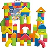 Foam Blocks for Toddlers 2-4, 41 Pieces EVA Soft Stacking Building Blocks Toy Set, Early Learning Construction Toys & Gifts f