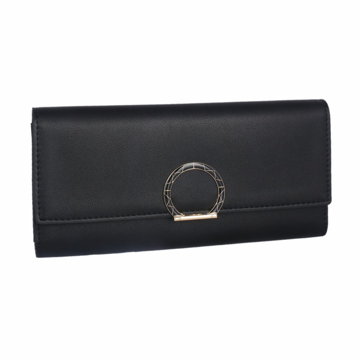 Adoptfade Womens Purse Money Organizer Elegant Long Simple Wallet,Black