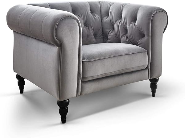 Barock Design Chesterfield Sofas Couch Samt-Stoff Sessel Möbel Hudson