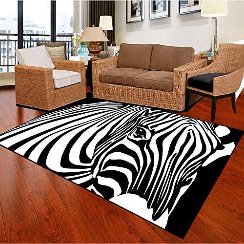 GSYDDTG Modern White Black Large Carpet for Living Room Geometry Pattern Northern Sofa Tea Table Bedroom Rectangle