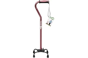 Hugo Adjustable Quad Walking Cane, Rose