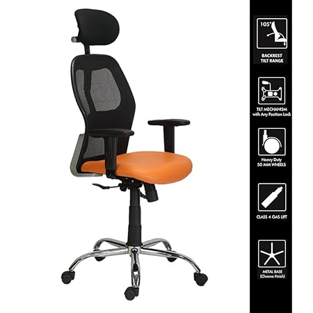 Green Soul Newyork High-Back Mesh Office Chair (Orange)