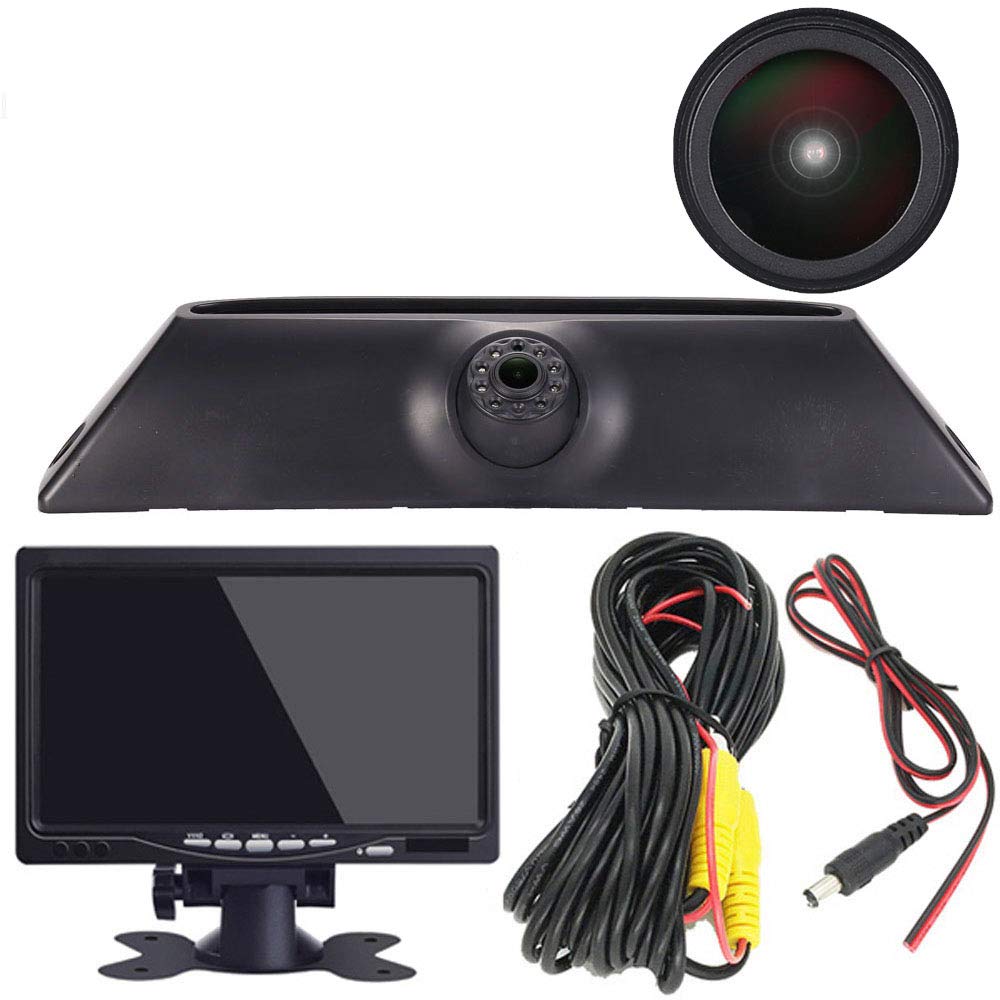 HD IP68 Third Mounted Roof Top Lamp Brake Light Rear View Rear View Camera Can Adjust Angle Infrared Night Vision for Fiat IVECO Daily 4 Daily V 5 Gen + 7 Inch Monitor