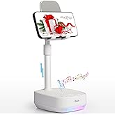 OLES Gifts for Men Women, Adjustable Cell Phone Stand with Wireless Bluetooth Speaker(7-11''Height), Unique Birthday Gifts for Dad Mom Him, Phone Holder Led Color Light for iPhone/Android/Tablets