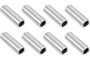 uxcell 8Pcs 304 Stainless Steel Spacer 3/8" OD x 1/4" ID x 1-1/16" Length(10x7x30mm) Screw Standoff Bushing Plain Finish Unth