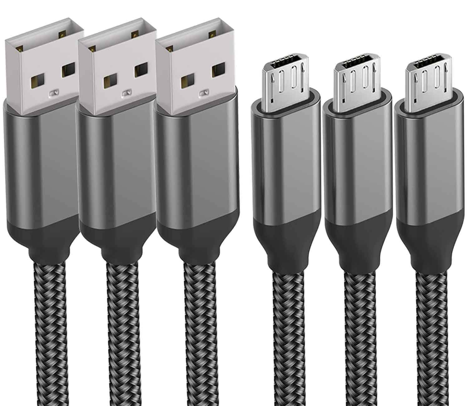 Micro USB (10ft,3Pack) Charging Cable,Long Android Phone Charge Cord,Grtoeud Charger Cable Compatible with Samsung Galaxy S7 S6 J7 J5,Note 5,Playstation 4,PS4 Slim/Pro,Xbox One S/X Controller,Moto E5