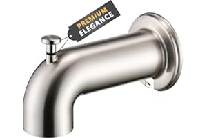 YASINU Extra Long Tub Spout with Diverter Brushed Nickel, Fits 1/2" IPS Internal Thread, for 4 inch Length Extend Pipe