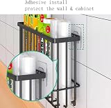 EigPluy 2 Pieces Kitchen Cabinet Door Storage Box Self-Adhesive Black view 5